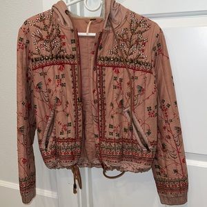Free people zip up sweatshirt